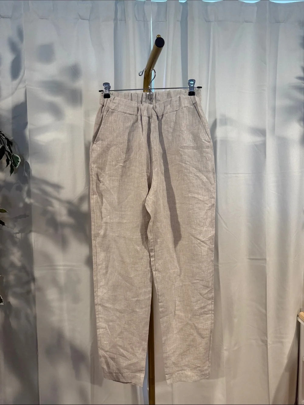 Menique Dakota Linen Panta Beach Oatmeal Stretch Small
